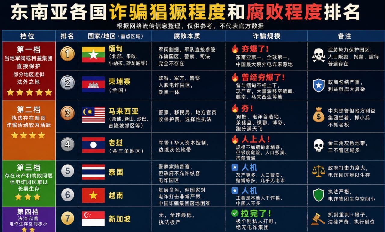 东南亚电诈版图大洗牌 谁是诈骗天堂？谁又是犯罪禁区？